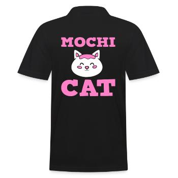 Mochi Cat Katzenliebhaber - Männer Poloshirt - Schwarz - Hinten - Kai (181cm)