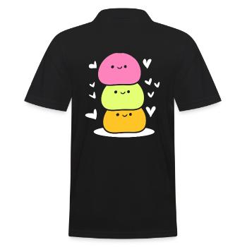 Süßes Mochi Japanischer Koch - Männer Poloshirt - Schwarz - Hinten - Kai (181cm)
