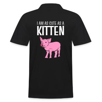 Schweinliebhaber Veganer Aktivist - Männer Poloshirt - Schwarz - Hinten - Kai (181cm)
