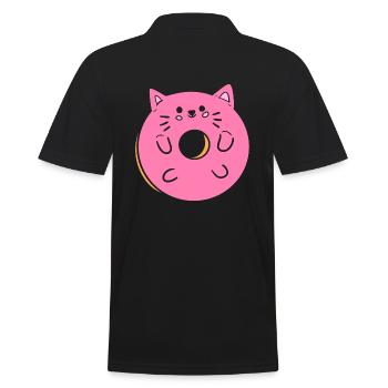 Katzen Donut Gebäckmacher - Männer Poloshirt - Schwarz - Hinten - Kai (181cm)