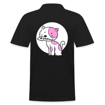 Katzenfischknochen Fischer - Männer Poloshirt - Schwarz - Hinten - Kai (181cm)