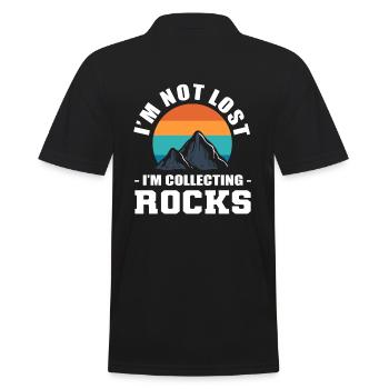 I'm Not Lost I'm Collecting Rocks Rocksammler - Männer Poloshirt - Schwarz - Hinten - Kai (181cm)