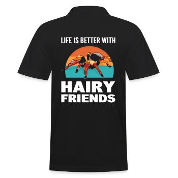 Spinnenliebhaber Spider -Enthusiast - Männer Poloshirt - Schwarz - Hinten - Kai (181cm)