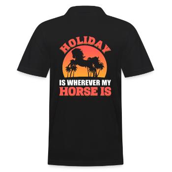 Pferdeliebhaber Reitlehrer - Männer Poloshirt - Schwarz - Hinten - Kai (181cm)