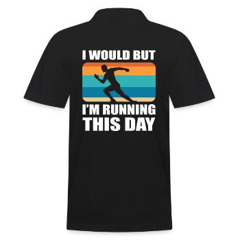 I Would But I'm Running This Day Leichtathlet - Männer Poloshirt - Schwarz - Hinten - Kai (181cm)