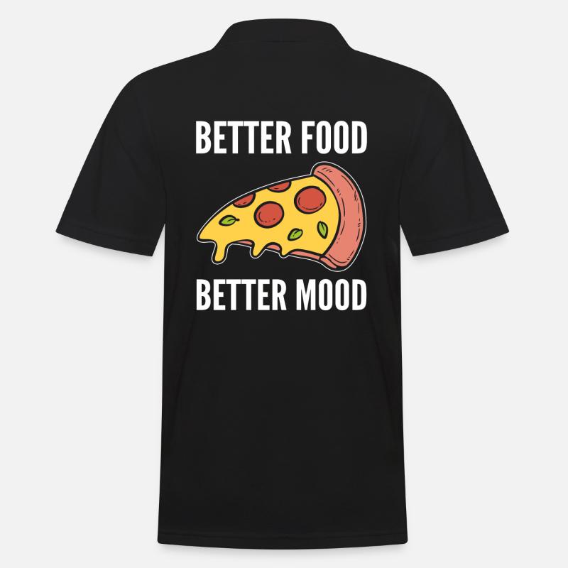 Pizza Stück Pizzabäcker - Männer Poloshirt - Schwarz