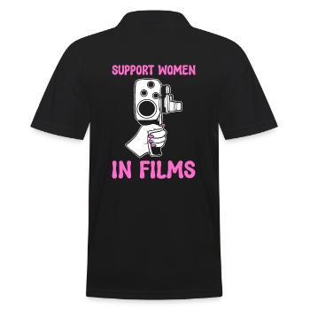 Lustiger Filmproduzent Filmemacher - Männer Poloshirt - Schwarz - Hinten - Kai (181cm)