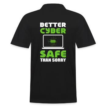 Internet-Sicherheit Softwareentwickler - Männer Poloshirt - Schwarz - Hinten - Kai (181cm)