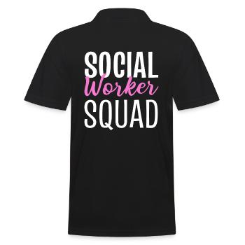 Social Worker Squad Fürsorger - Männer Poloshirt - Schwarz - Hinten - Kai (181cm)