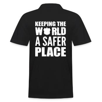 Lustiger Justizvollzugsbeamter Gefängniswärter - Männer Poloshirt - Schwarz - Hinten - Kai (181cm)