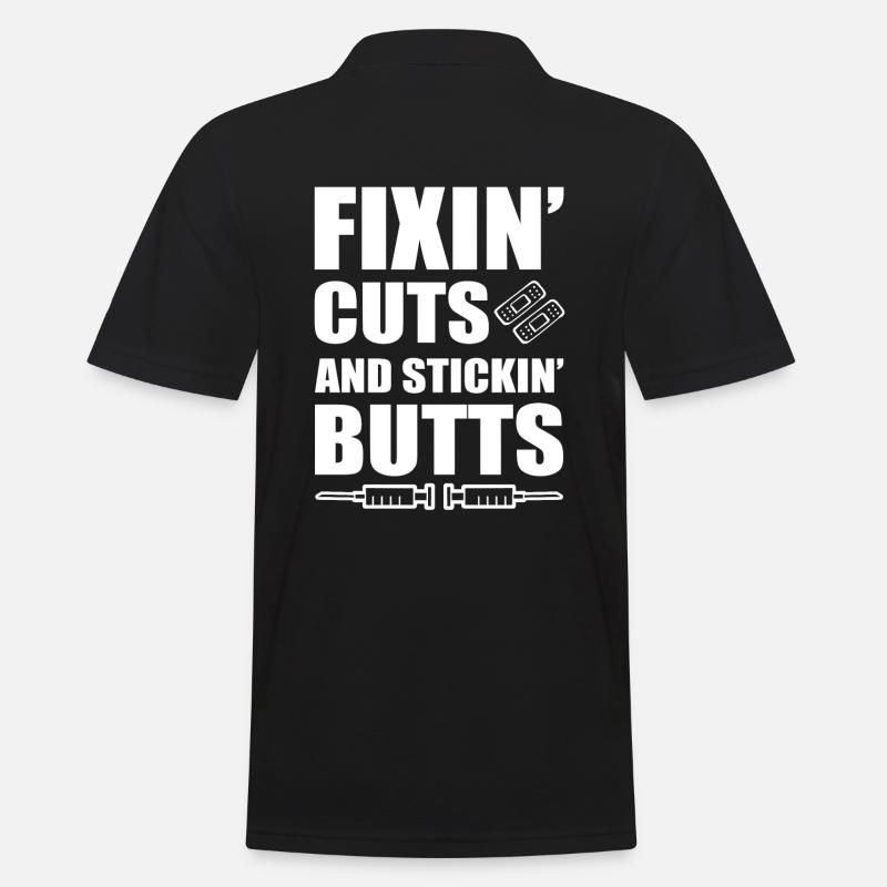 Lustige Krankenschwester - Männer Poloshirt - Schwarz