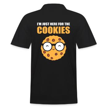 I'm Just Here For The Cookies Cookie Baker - Männer Poloshirt - Schwarz - Hinten - Kai (181cm)