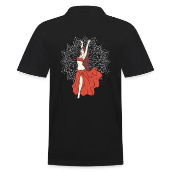 Bauch -Tanzliebhaber Bauchtänzer Ausbilder - Männer Poloshirt - Schwarz - Hinten - Kai (181cm)
