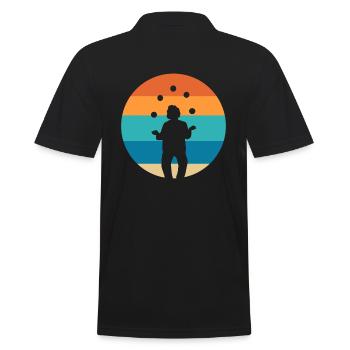 Clown jonglieren Zirkusartist - Männer Poloshirt - Schwarz - Hinten - Kai (181cm)