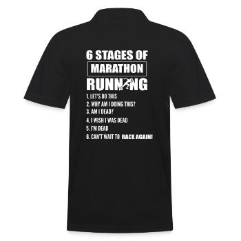 Lustiger Marathon -Läufer Langstreckenläufer - Männer Poloshirt - Schwarz - Hinten - Kai (181cm)