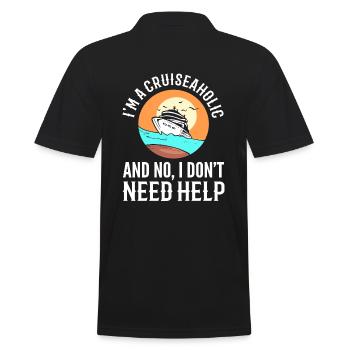 Kreuzfahrtschiffleben Tourist - Männer Poloshirt - Schwarz - Hinten - Kai (181cm)