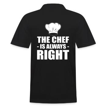 The Chef Is Always Right Kochen oder Koch - Männer Poloshirt - Schwarz - Hinten - Kai (181cm)
