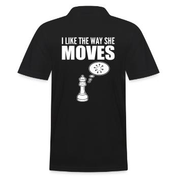 I Like The Way She Moves Brettspiel - Männer Poloshirt - Schwarz - Hinten - Kai (181cm)