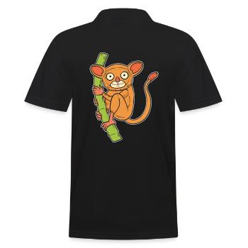 Tarsier Wildtierarbeiter - Männer Poloshirt - Schwarz - Hinten - Kai (181cm)