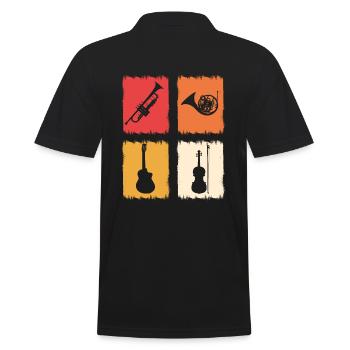 Musikinstrumente Musikdirektor - Männer Poloshirt - Schwarz - Hinten - Kai (181cm)
