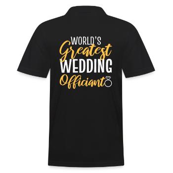 Lustige Hochzeitsoffizierin Richter - Männer Poloshirt - Schwarz - Hinten - Kai (181cm)