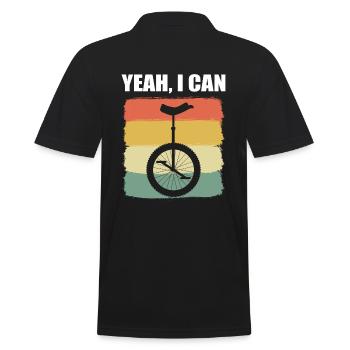 Yeah, I Can Einradfahrer - Männer Poloshirt - Schwarz - Hinten - Kai (181cm)