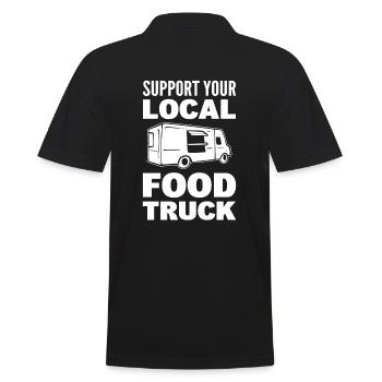 Support Your Local Food Truck Unternehmer - Männer Poloshirt - Schwarz - Hinten - Kai (181cm)