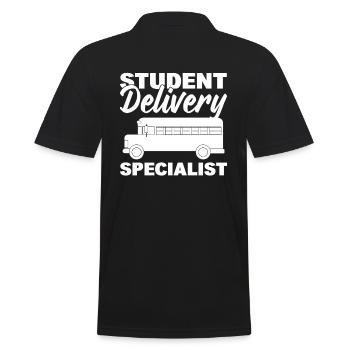 Student Delivery Specialist Busbetreiber - Männer Poloshirt - Schwarz - Hinten - Kai (181cm)
