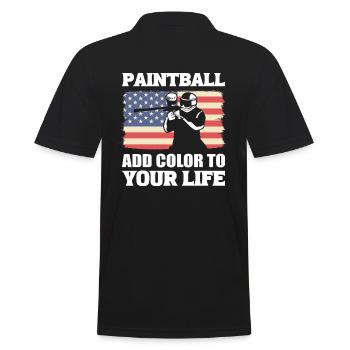 Lustiges Paintball Paintballspieler - Männer Poloshirt - Schwarz - Hinten - Kai (181cm)