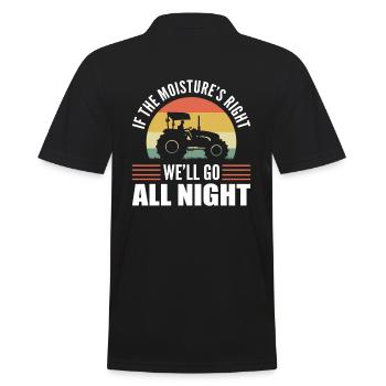 Lustiger Bauer Landwirt - Männer Poloshirt - Schwarz - Hinten - Kai (181cm)