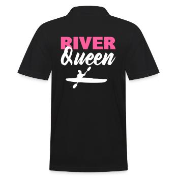 River Queen Kajakfahrer - Männer Poloshirt - Schwarz - Hinten - Kai (181cm)