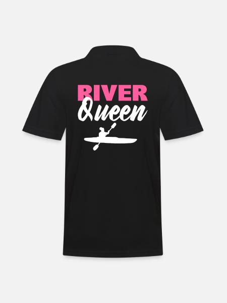 River Queen Kajakfahrer - Männer Poloshirt - Schwarz
