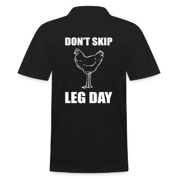 Don't Skip Leg Day Krafttraining - Männer Poloshirt - Schwarz - Hinten - Kai (181cm)