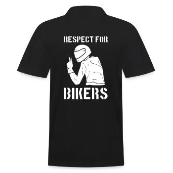 Respect For Bikers Motorradfahrer - Männer Poloshirt - Schwarz - Hinten - Kai (181cm)