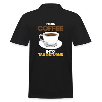 I Turn Coffee Into Tax Returns Wirtschaftsprüfer - Männer Poloshirt - Schwarz - Hinten - Kai (181cm)
