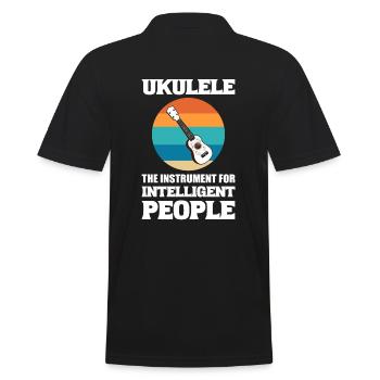 Lustiger Ukelele -Liebhaber Luthier - Männer Poloshirt - Schwarz - Hinten - Kai (181cm)