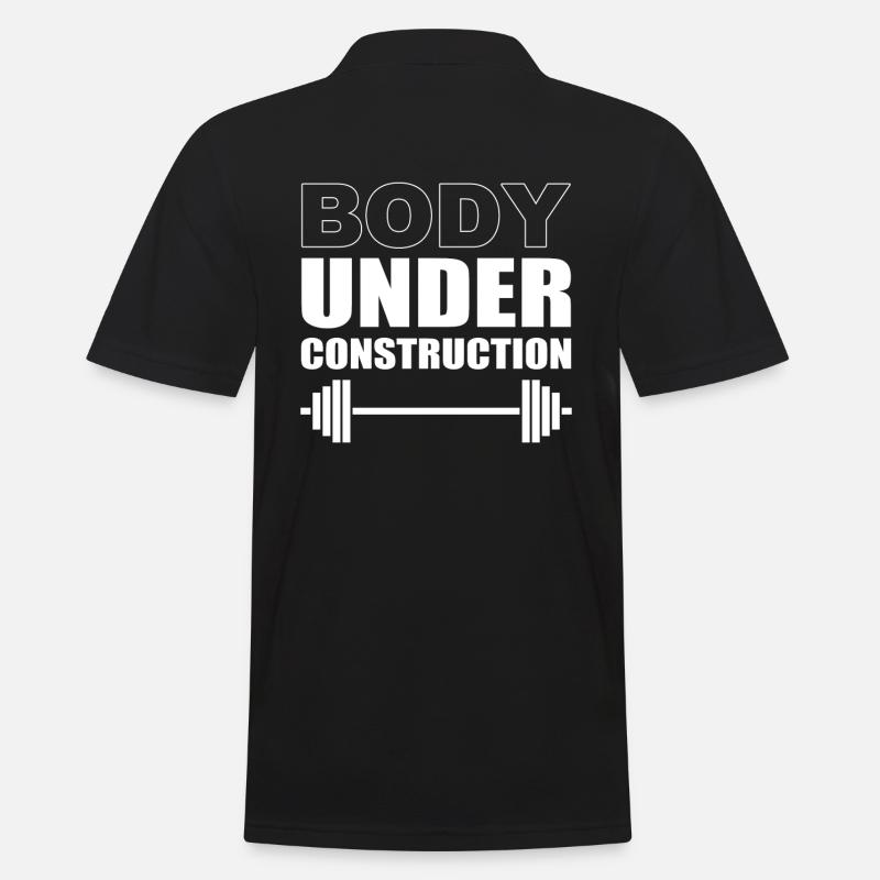 Body Under Construction Fitnesstrainer - Männer Poloshirt - Schwarz