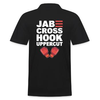 Jab Cross Hook Uppercut Professioneller Kickboxer - Männer Poloshirt - Schwarz - Hinten - Kai (181cm)