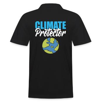 Globale Erwärmung Grüner Aktivist - Männer Poloshirt - Schwarz - Hinten - Kai (181cm)