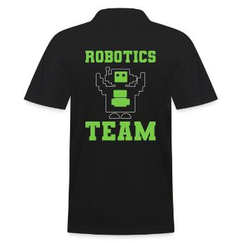 Robotics Team Automatisierungstechniker - Männer Poloshirt - Schwarz - Hinten - Kai (181cm)