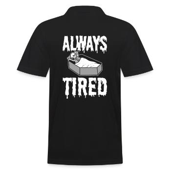 Always Tired Bestattungsunternehmen - Männer Poloshirt - Schwarz - Hinten - Kai (181cm)