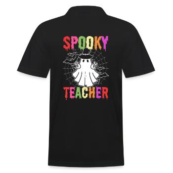 Spooky Teacher Vorschullehrer - Männer Poloshirt - Schwarz - Hinten - Kai (181cm)