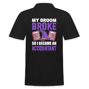 My Broom Broke So I Became An Accountant - Männer Poloshirt - Schwarz - Hinten - Kai (181cm)