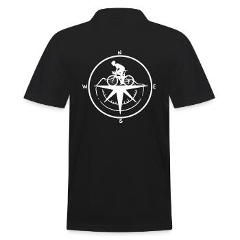 Mountain Bike Compass Radfahrer - Männer Poloshirt - Schwarz - Hinten - Kai (181cm)