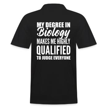 Lustiger Biologe Biologie - Männer Poloshirt - Schwarz - Hinten - Kai (181cm)