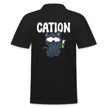 Cation Labortechniker - Männer Poloshirt - Schwarz - Hinten - Kai (181cm)