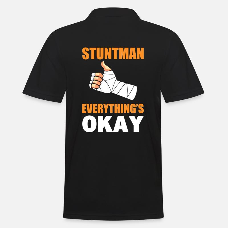 Lustiger Stuntman - Männer Poloshirt - Schwarz