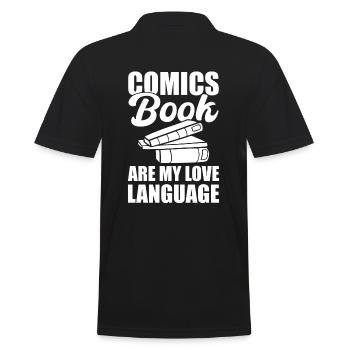 Comic -Buchliebhaber Comic -Künstler - Männer Poloshirt - Schwarz - Hinten - Kai (181cm)