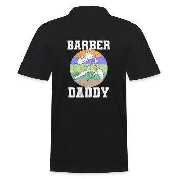 Barber Daddy Friseur - Männer Poloshirt - Schwarz - Hinten - Kai (181cm)