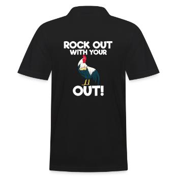 Rock Out With Your Out Geflügel - Männer Poloshirt - Schwarz - Hinten - Kai (181cm)